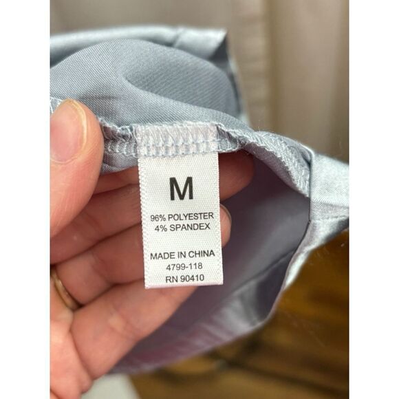 Nicole Miller New York Women’s Medium Soft Satin Notched Collar Boxy Pajama Top - Picture 9 of 12